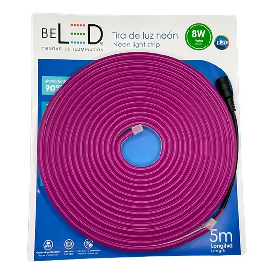Be Led Tira Led Neon Flex 5m Alto Brillo Decorativa Ip65 Color De La Luz Morado