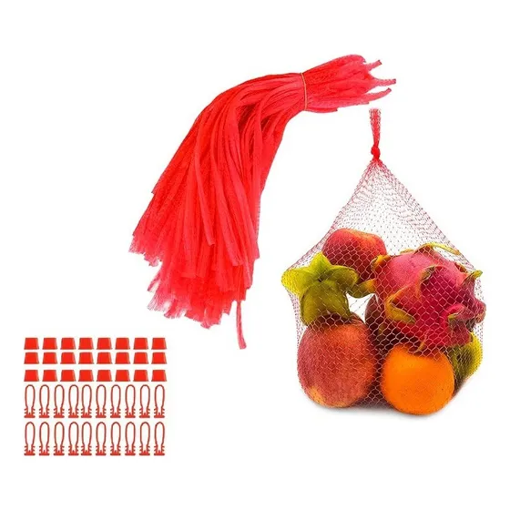 . 100 Red Bolsas Malla Nailon Plástica Reutilizable Con