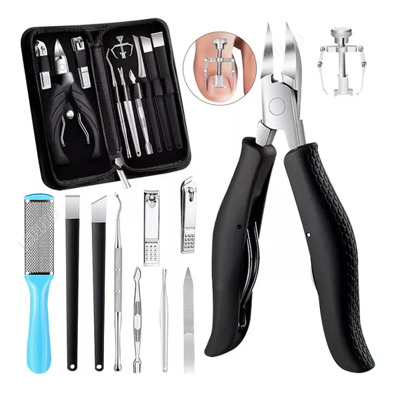 Simuky 13 Piezas Pedicure Set De Manicure Profesional Cortar Uñas Encarnadas
