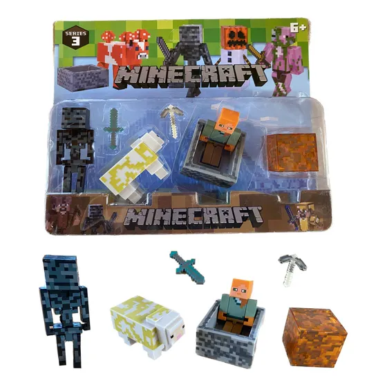 Muñecos Minecraft My World Blister X4 Accesorios