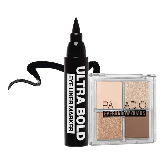 Kit Palladio Marcador De Ojos P/gruesa Negro Y Sombras Miss