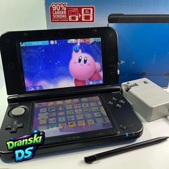 Nintendo 3ds Xl Azul Na Caixa + 4gb Com Jogos Ds/3ds/snes/game Boy
