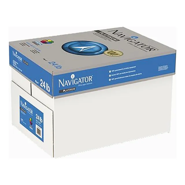 Caja Papel Carta Navigator 90gr Con 5000 Hojas Extra Blanco