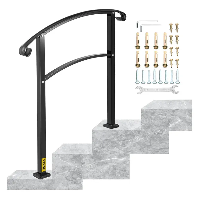 Vevor Barandal De Pasamanos De Escaleras 3paso Hierro 52,5cm Color Negro