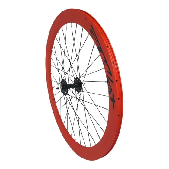 Rueda Delantera Rin 700 Fixed Fixie Perfil 50mm Roja Gw