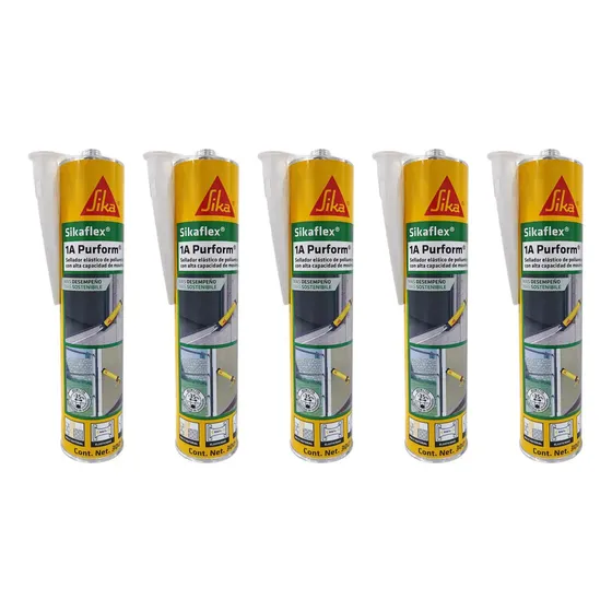 Pack 5 Silicon Construccion Sikaflex-1a Purform Blanco 300ml