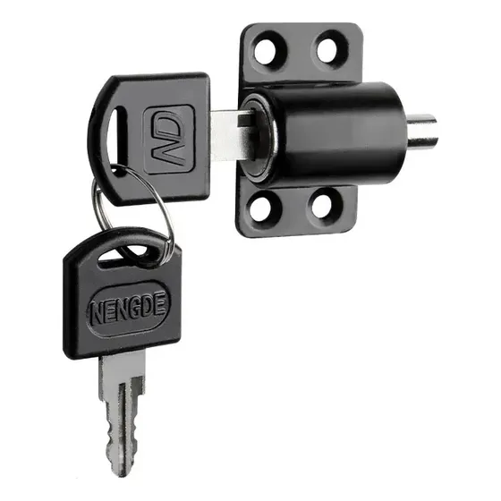 Cerradura Traba Pasador Puerta Ventana Corrediza Hermanada Color Negro