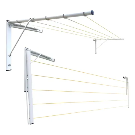 Varal Retrátil De Parede Reforcado Suporta 90kg Branco