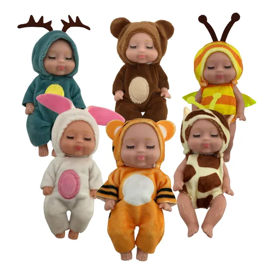 Kit 2 Miniboneca Sonequinha Reborn Realista Roupinha Animais