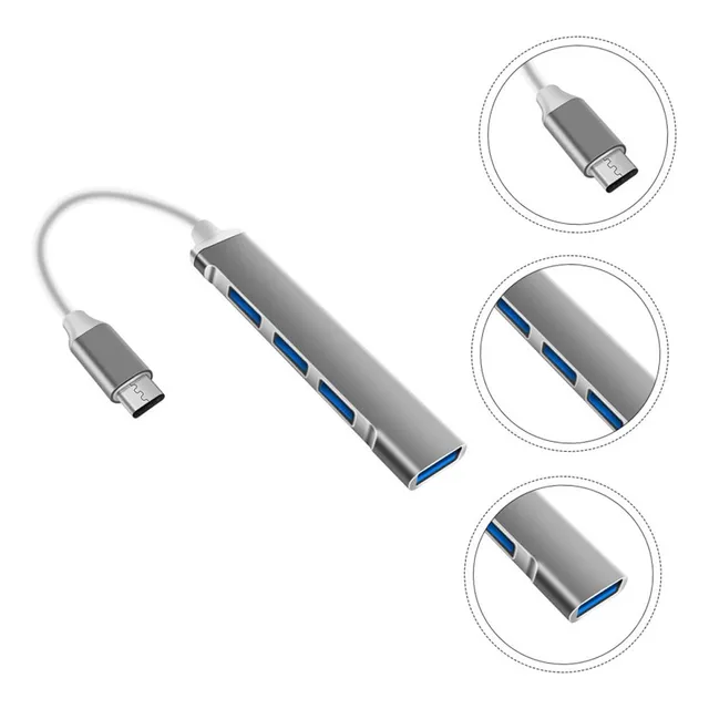 4 Puertos Hub Usb Adaptador Para Laptop Usb 3.0 Tipo C 5gbps