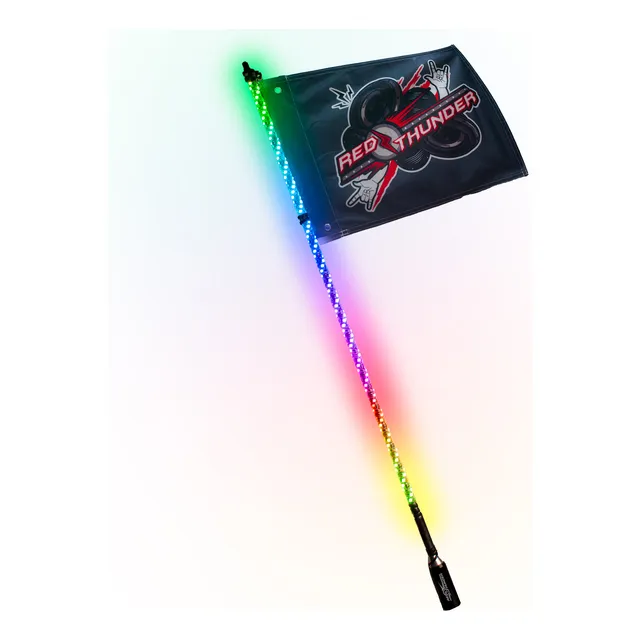 Antena Super Rgb 120cm Base Magnetica Y Bandera Rzr Canam