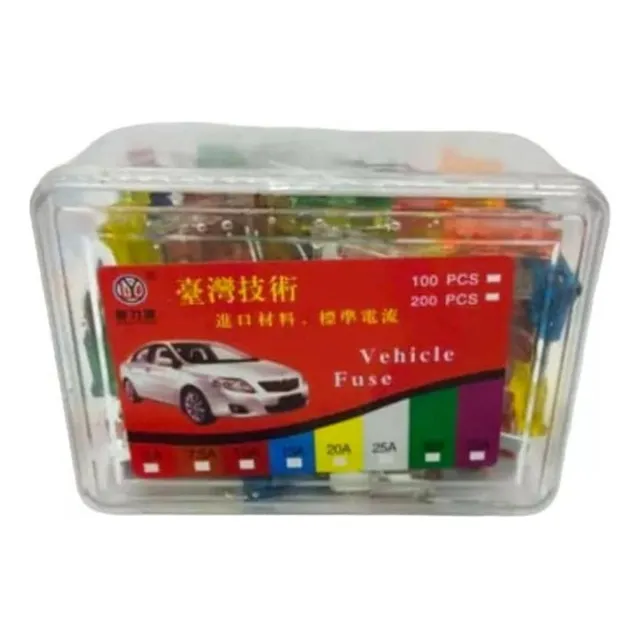 Caja Fusibles 200 Pcs Mini 5a 7.5a 10a 15a 20a 25a 30a 40a
