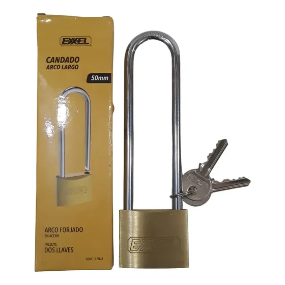 Candado Exxel 50mm Arco Largo Con Llave Cod: 05-007-136