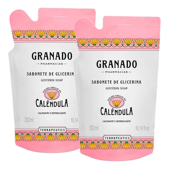 Kit Refil Sabonete Líquido Calêndula 300ml  C/ 2 Un