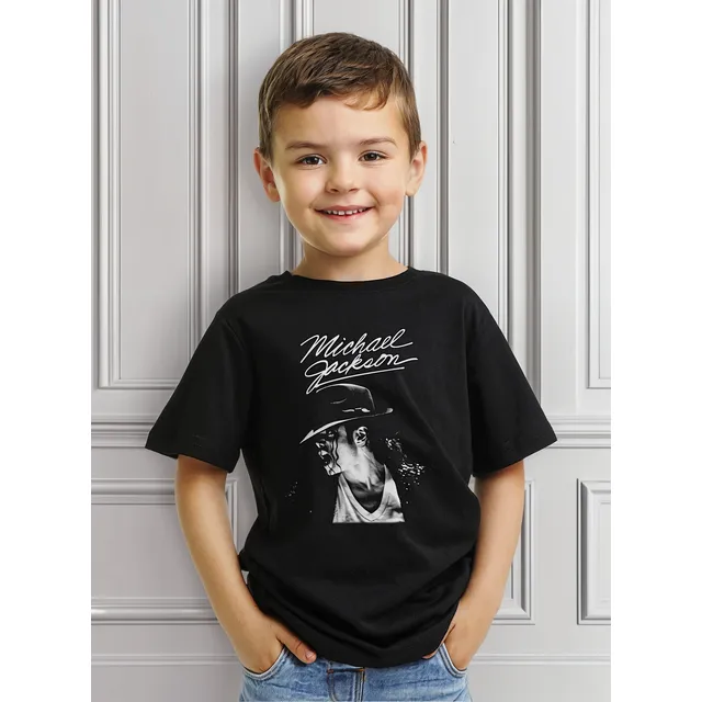 Polera Niño Michael Jackson Face Greyscale Pop Abominatron