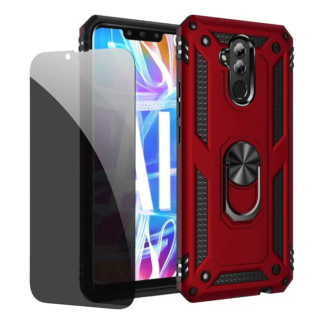 Funda Uso Rudo Golpes Para Mate 20 Lite+privacidad Mica Rojo Huawei Mate 20 Lite