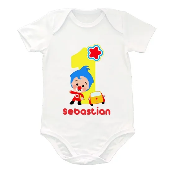 Bodys De Niña Personalizado Payaso Plim Plim Cumpleaño Bebe