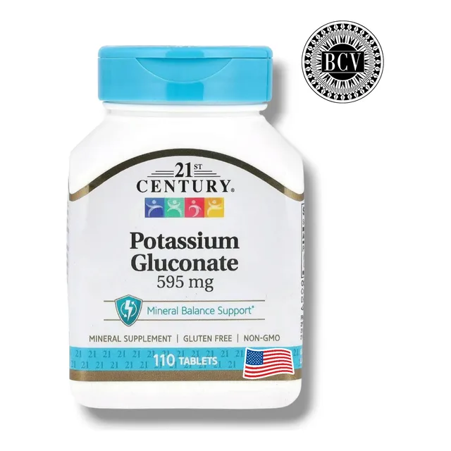 Gluconato De Potasio 595 Mg 110 Tabletas Importado De Eeuu