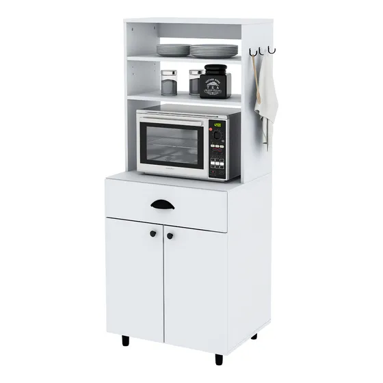 Organizador Centro Estant Cocina Vajillero Microondas Kp50 Color Blanco