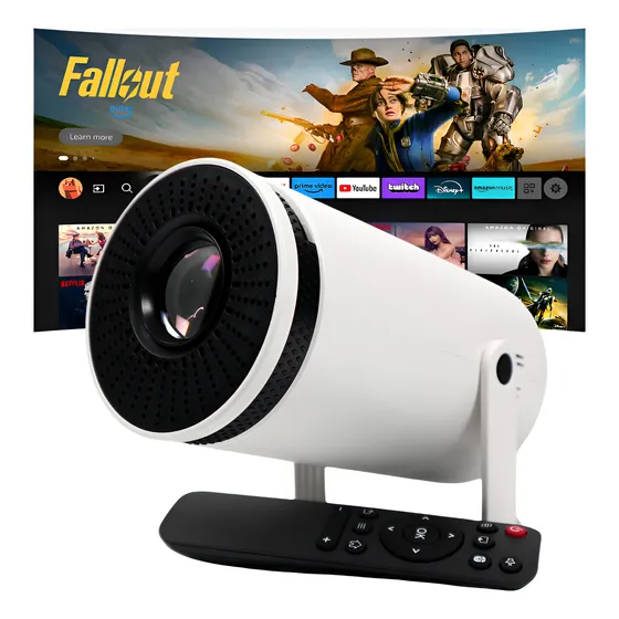 Projetor Mini Android 11.0 Smart Wifi 4k Hd 5g Bluetooth Tv Branco 127/220v