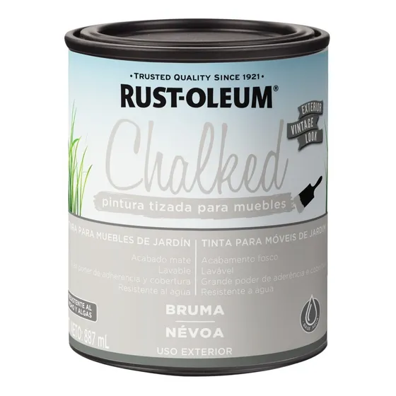 Pintura Tizada Exterior Chalked Muebles De Jardín Rust Oleum Color Bruma Mate