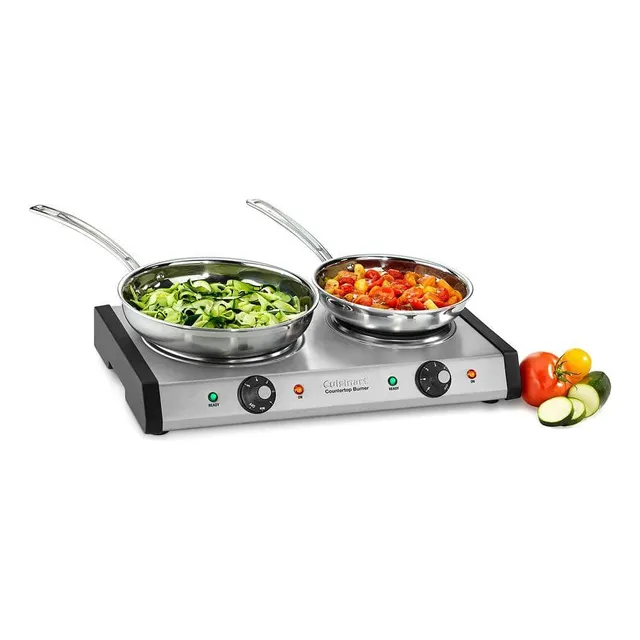 Cocina De Mesa Electrica De Doble Hornilla Acero Cuisinart