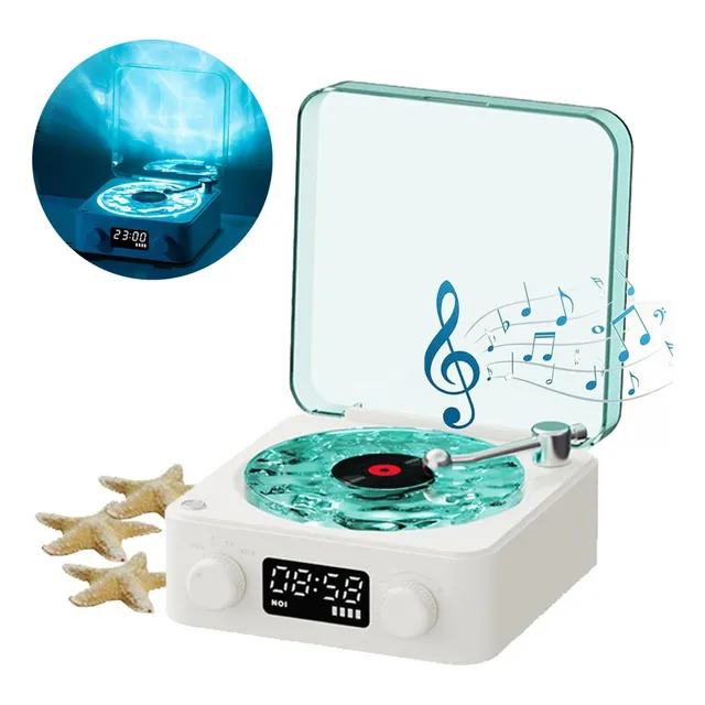 Altavoz Retro De Vinilo Con Reproductor De Discos Waves