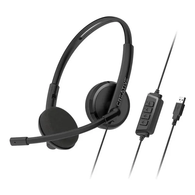 Audifono Creative Hs-220 Gamer Negro Noise-cancelling Mute 