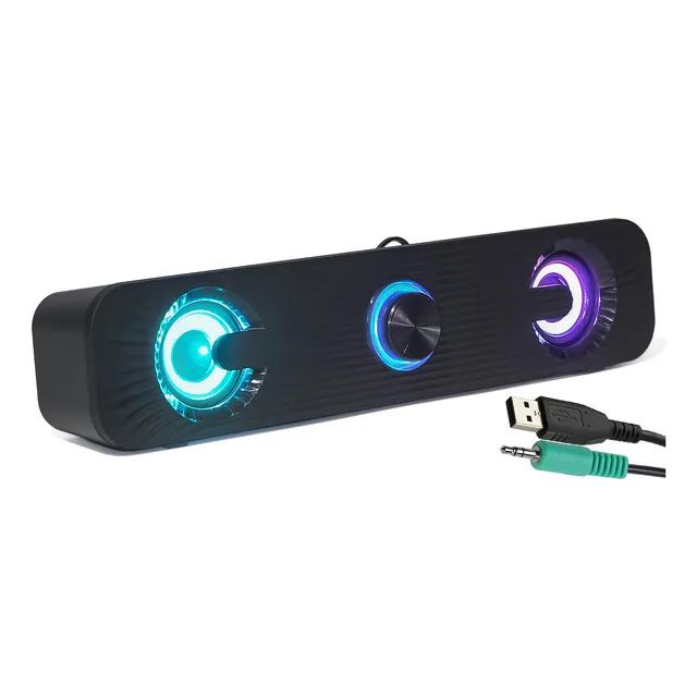 Caixa De Som Soundbar Para Tv Pc Gamer Com Subwoofer Usb P2