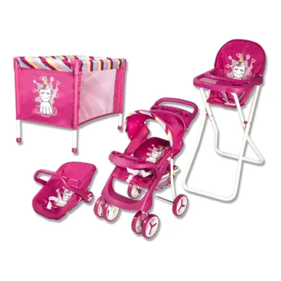 Coche Muñeca Coche 4 Piezas Set 4024 Bebesit Fucsia Flaber