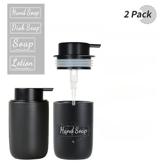 2 Dispensador De Jabón De Cerámica Boca Ancha 325ml 2pack