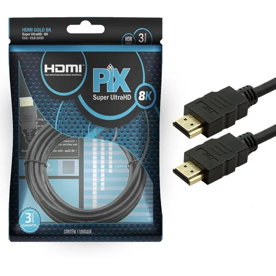 Cabo Hdmi 8k Gold 3m 2.1 Hdr