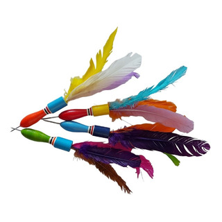 Set De 4 Dardos Lanzadores Artesanal Madera Coloridos Set De 4 Dardos Lanzadores Artesanal Madera Coloridos