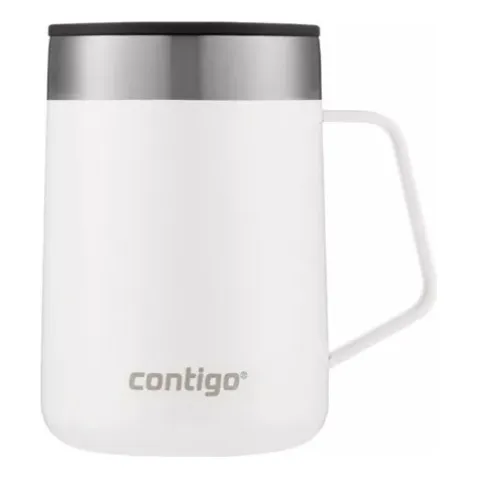 Vaso Streeterville Acero Inox. Con Tapa Y Asa Contigo Blanco