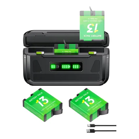 Carregador De Câmera Gopro 13 Bateria Para Gopro Hero 13 Bla Preto