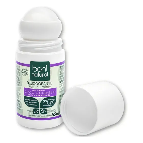 Desodorante roll-on vegano coco e magnésio 55ml Boni Natural