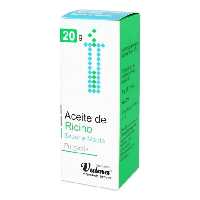 Aceite De Ricino Sabor A Menta, 1 Frasco 20 Ml