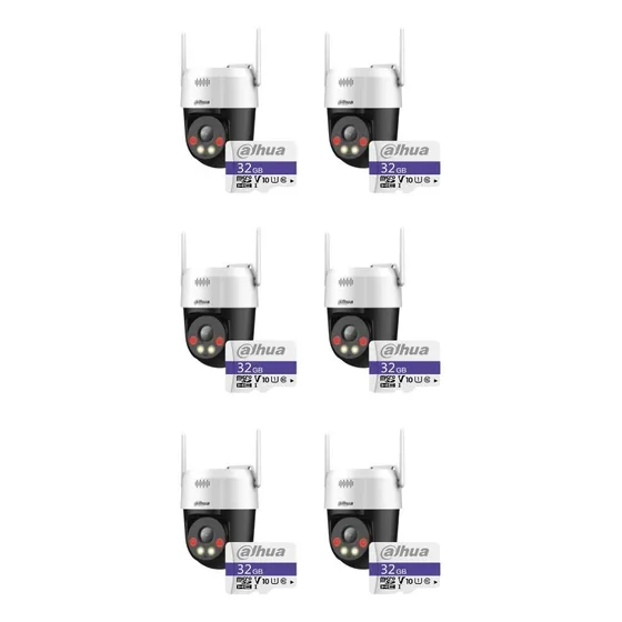Kit De 6 Camaras Wi-fi Dahua A39ud-a/3mpx/int/ext/sd 32gb