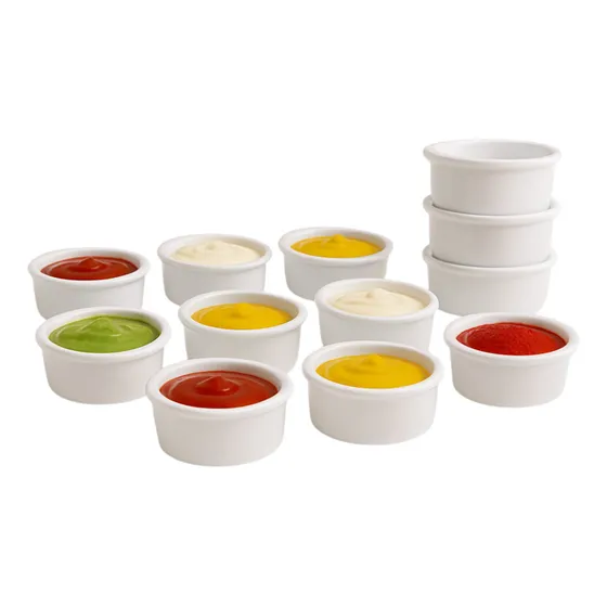 Set X24 Cazuela Mini Dip Plástico Condimentos 100cc