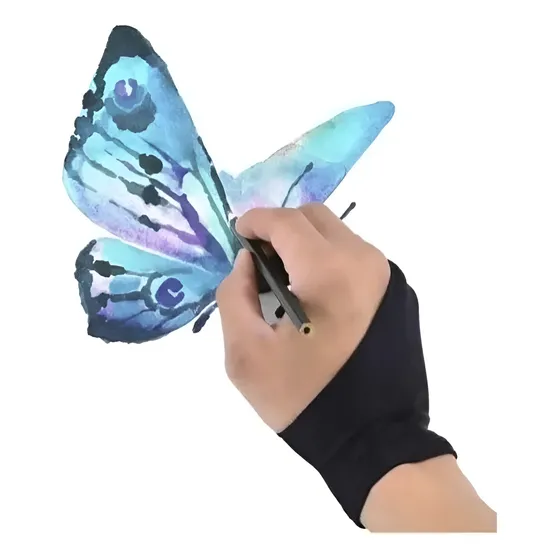 Luva Gaomon Tablet Bosto Wacom Sketch Huion Ipad Anti Suor Preto