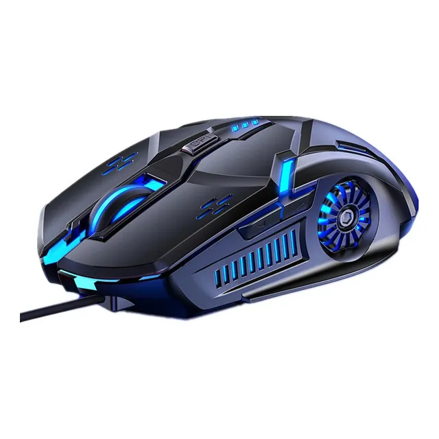 Mouse De Juego Ergonomico Led Rgb Raton Usb 3200 Negro Gamer