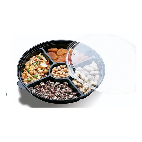 Plato Redondo 4 Divisiones Pack*12unid Desayuno Sorpresa