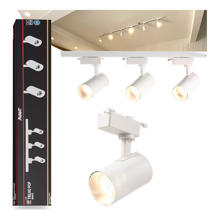 Kit Trilho Eletrificado 15w 3000k 1m Branco 3 Spots Led Branco Quente 251931388 Avant Kit Trilho Eletrificado 15w 3000k 1m Branco 3 Spots Led Branco Quente 251931388 Avant