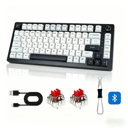 Teclado Gamer Mk32 75% 2.4ghz/usb-c/bt5.0, Inglês Us Preto