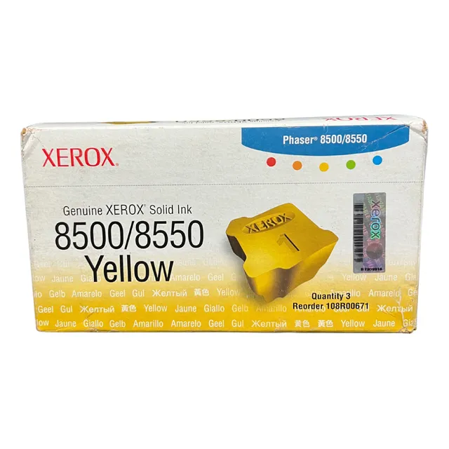 Paq 3 Pzas Cartucho Xerox Color Solid 8500 Yellow 108r00671