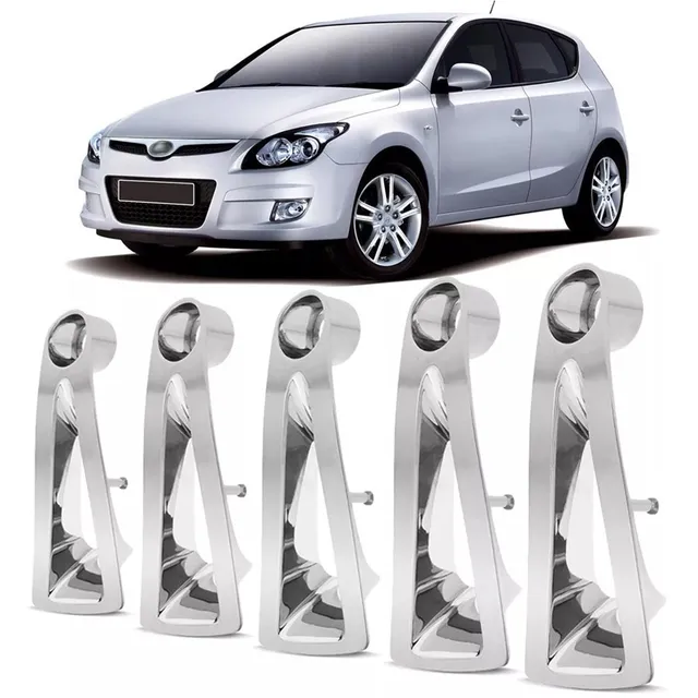 Kit 5pçs Aplique Cromado Roda Calota Hyundai I30 2009 A 2012