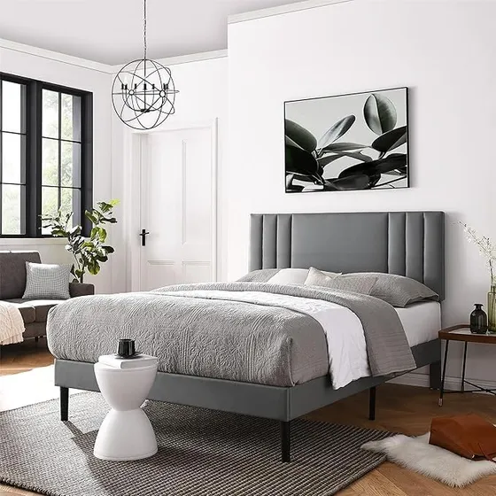 Quorive Cama Queen Con Con Cabecero Tapizado 206*158cm