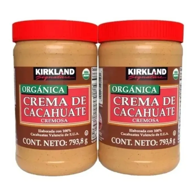 Crema De Cacahuate Organica Cremosa 793.8 GR Kirkland Signature 2 Piezas