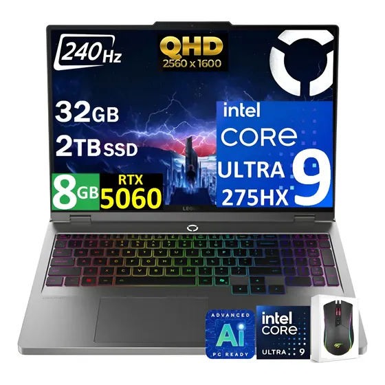 Lenovo Legion 5 2025 Ultra 9 275hx 32gb 2tb Rtx5060 240hz Gris Tormenta | Cuotas sin interés