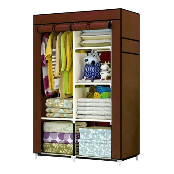 Closet Organizador Armario Tela Compartimiento Perchero Caf